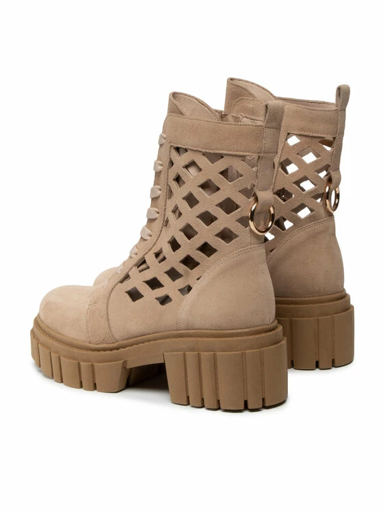 Karino Γυναίκες Biker Μποτάκια Μποτάκια 4041/007-P Μπεζ - Image 3