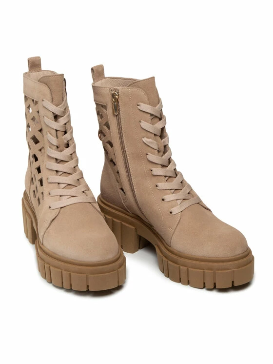 Karino Γυναίκες Biker Μποτάκια Μποτάκια 4041/007-P Μπεζ - Image 5